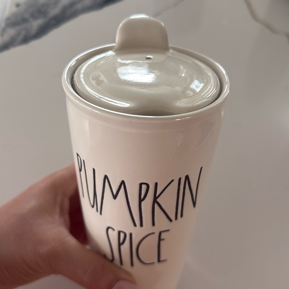 Rae Dunn Pumpkin Spice Covered Cup Travel Tumbler Mug. With Lid